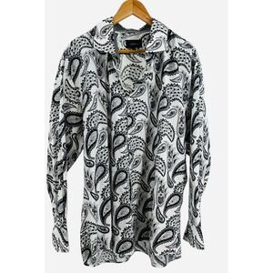 Sambuca Men's 3X Paisley Print‎ Long Sleeve Button Up Shirt 100% Cotton